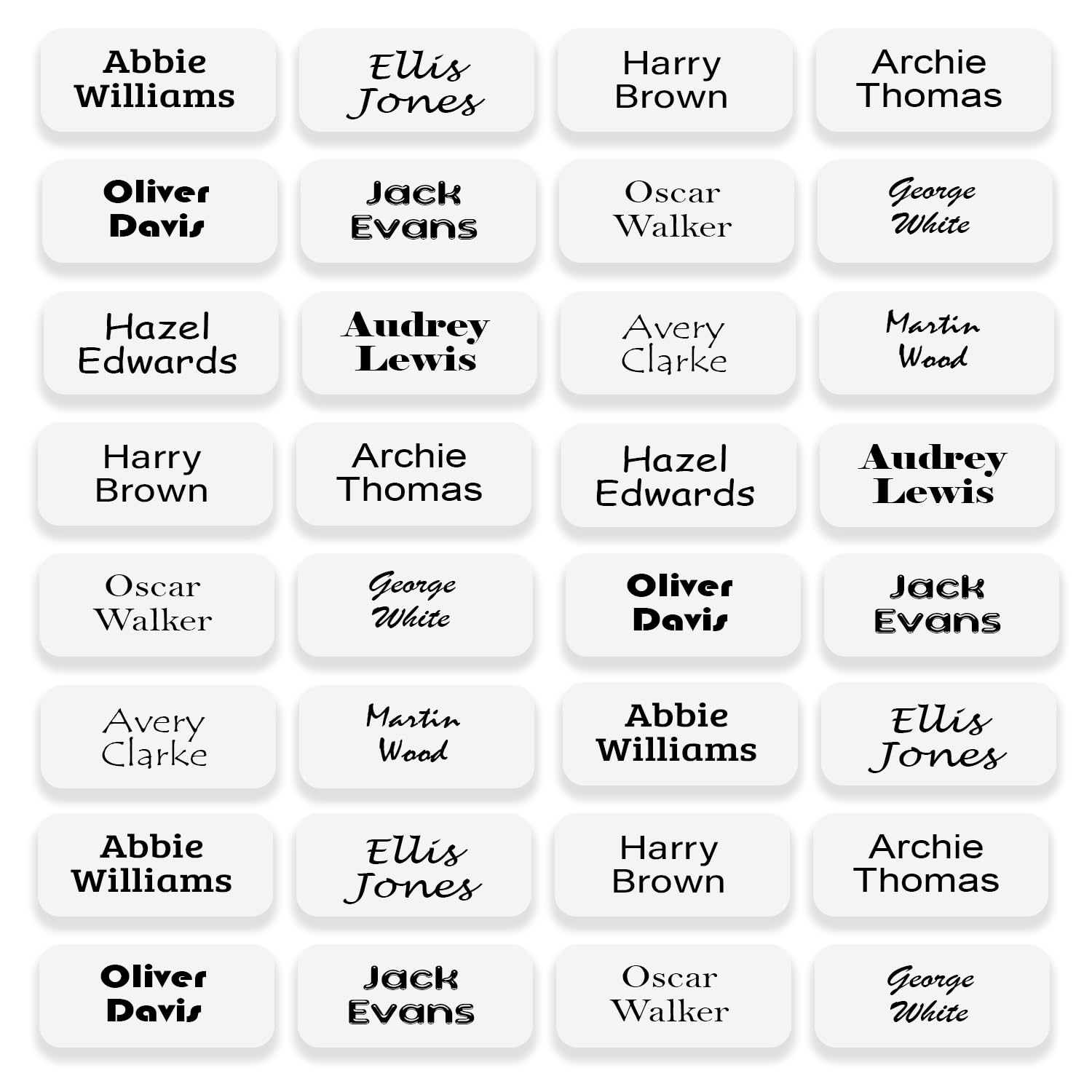60 Washable Personalised Stick on Name Labels Tags for School Children Books Bottle Boxes Bags Name Tags Washable Waterproof No Iron Sticker Care Homes Nursery Day Care