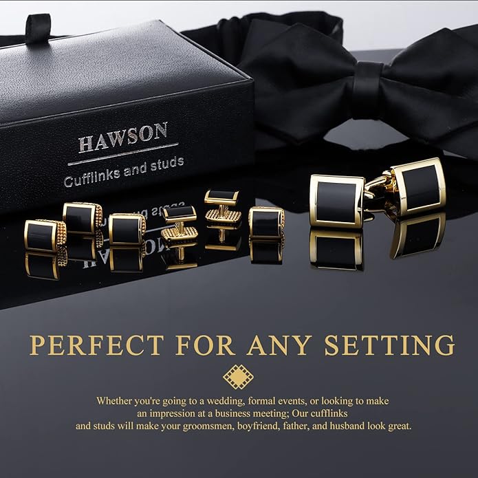 Mancornas y gemelos HAWSON para hombre con estuche de regalo miniatura 2