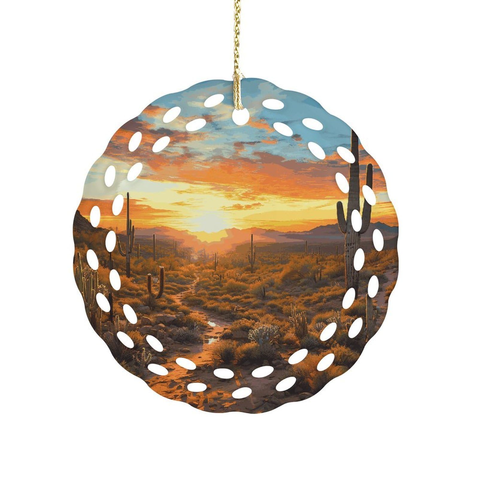 Wsoihfec Women's Style Saguaros At Sunset Hanging Ornament 3 Inch Round,1-Pack,Xmas Decor -Two-Sided Printed,Friend Ornament Gifts For Friends Coworker Sisters
