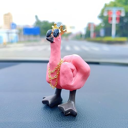 Miniatura 2 de Motaney Decoración de coche de pato de dedo medio, adorno de tablero de automóvil, adorno de consola central automotriz, bonito adorno de decoración