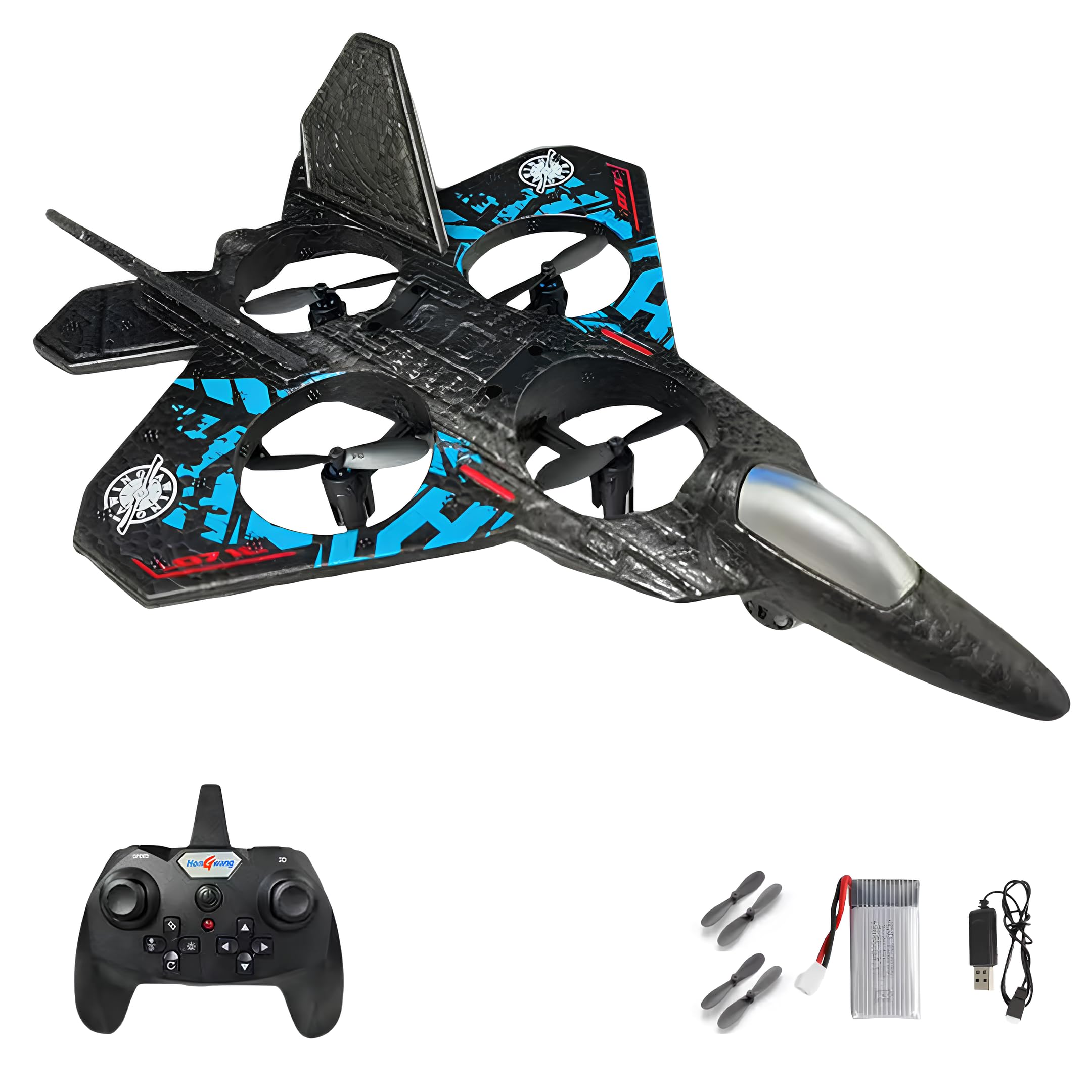 RC Airplane Remote Control F22 Quadcopter - RC Drone Helicopter - Toy Gift Idea for Adults Kids - Propeller Charger - Acrobatic Indoor Outdoor