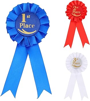 Amazon.co.jp: YUXIANLB 賞状リボン ロゼット メダル3点セット 1位 2位