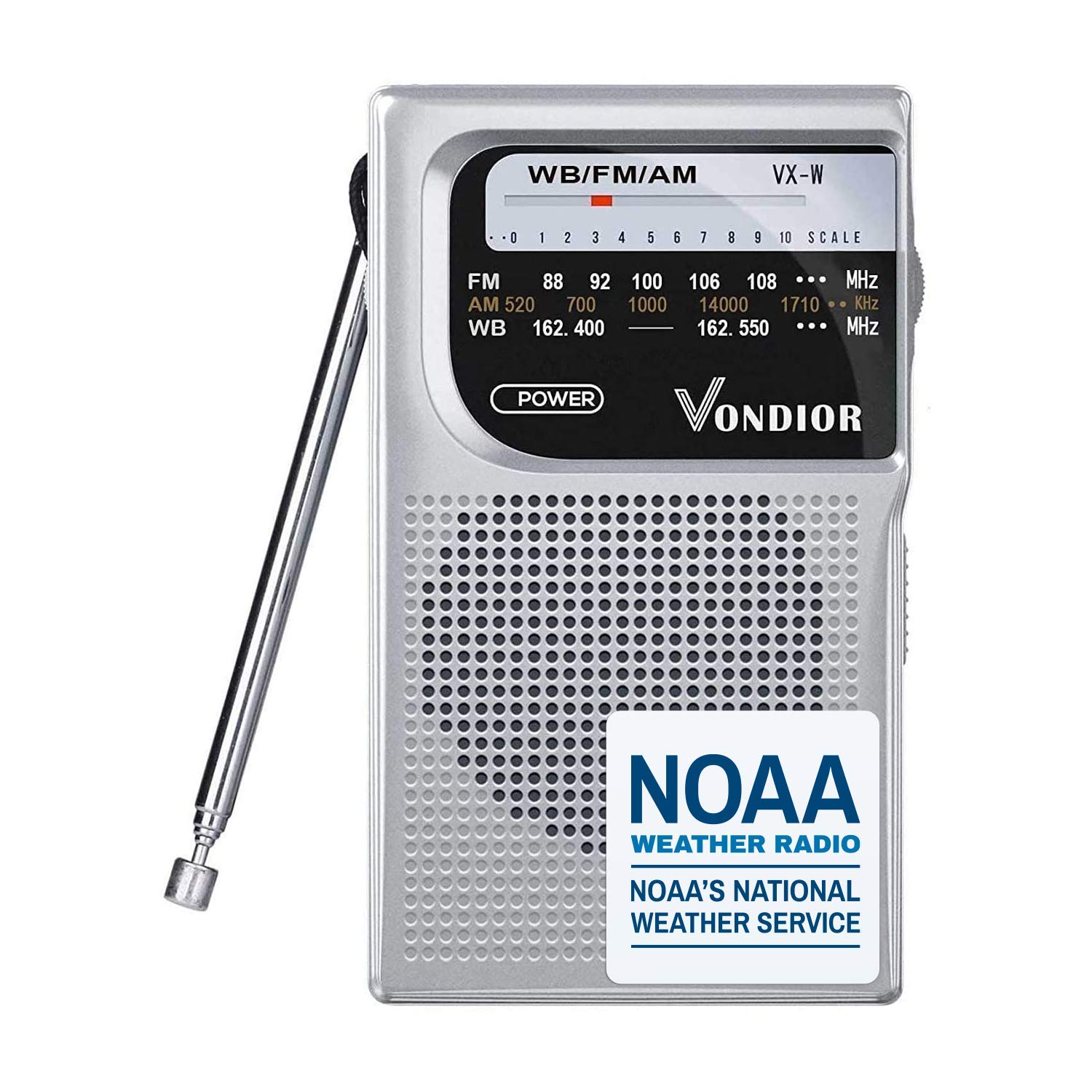 Buy Vondior Emergency Weather Radio NOAA/AM/FM Battery Operated
