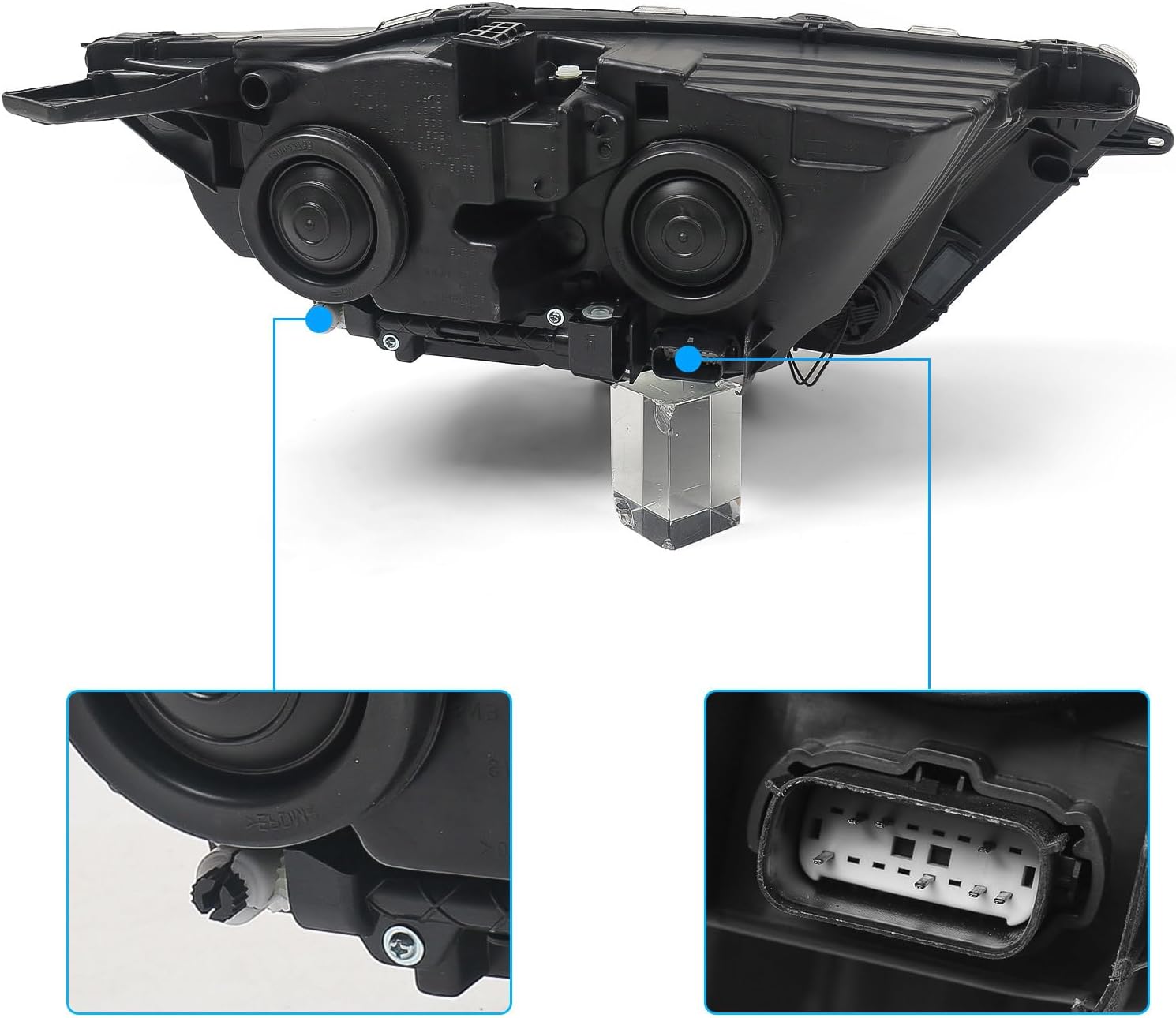 Halogen Headlight Assembly for Ford Edge 2015-2018 Chrome Headlamp Front Light Left Driver Side LH