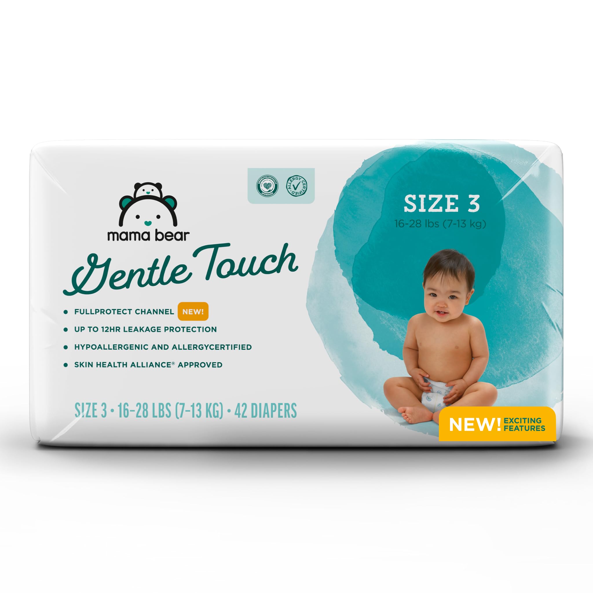 Amazon Brand - Mama Bear Gentle Touch Diapers, Size 3, 42 CountOEKO-TEX STANDARD 100