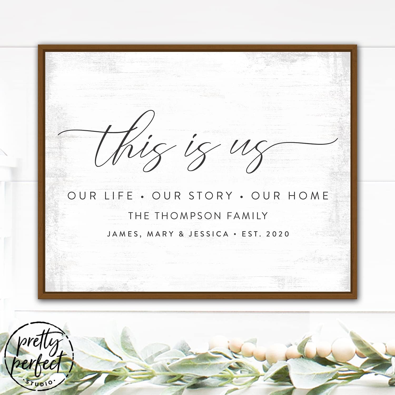 Large This Is Us Sign Personalized Blended Family Sign, Our Life Our Story Our Home Framed Wood 11"x14"
