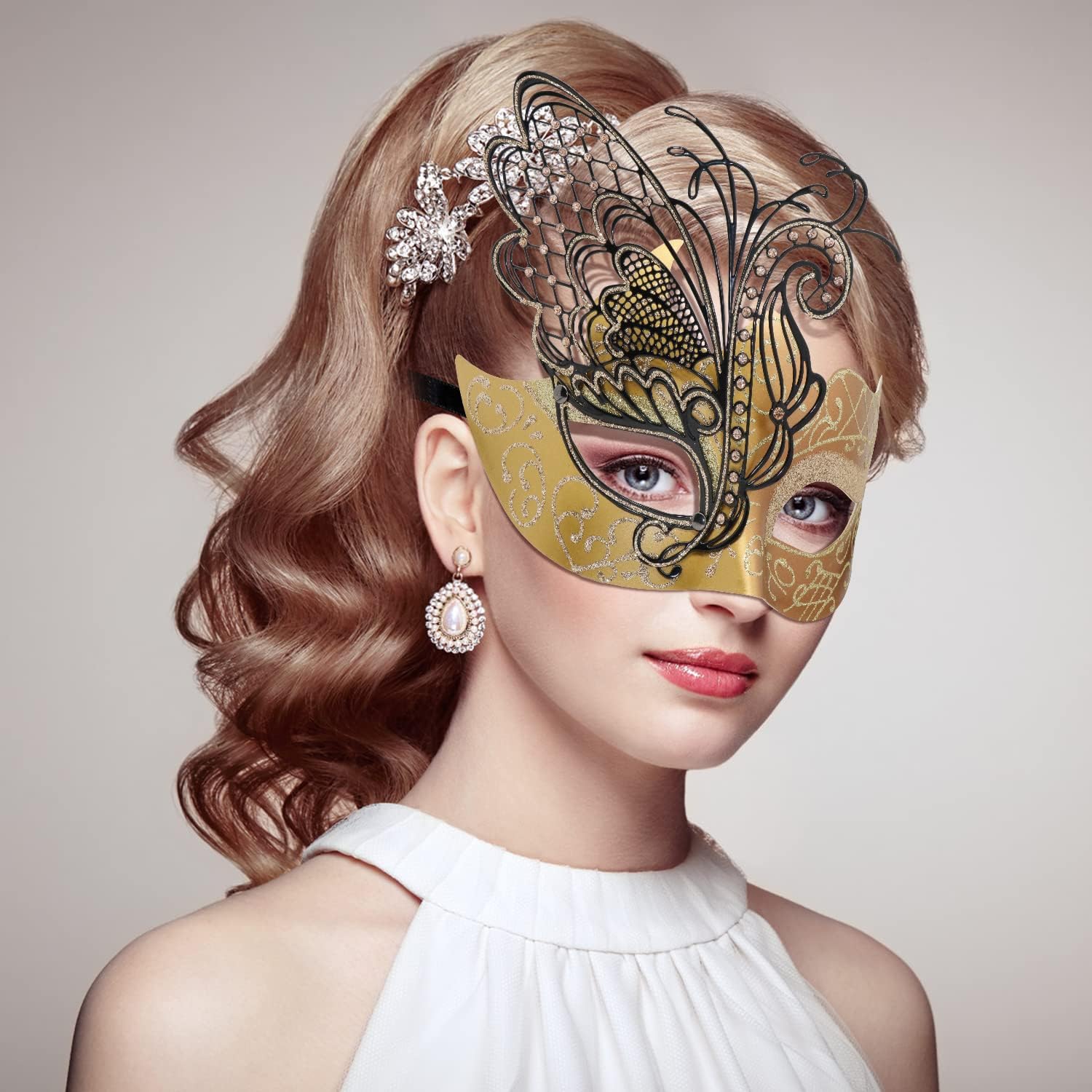 Coddsmz Mysterious Venetian Butterfly Lady Masquerade Halloween Party Mask Evening Prom Ball Mask Bar Costumes Accessory - Image 2