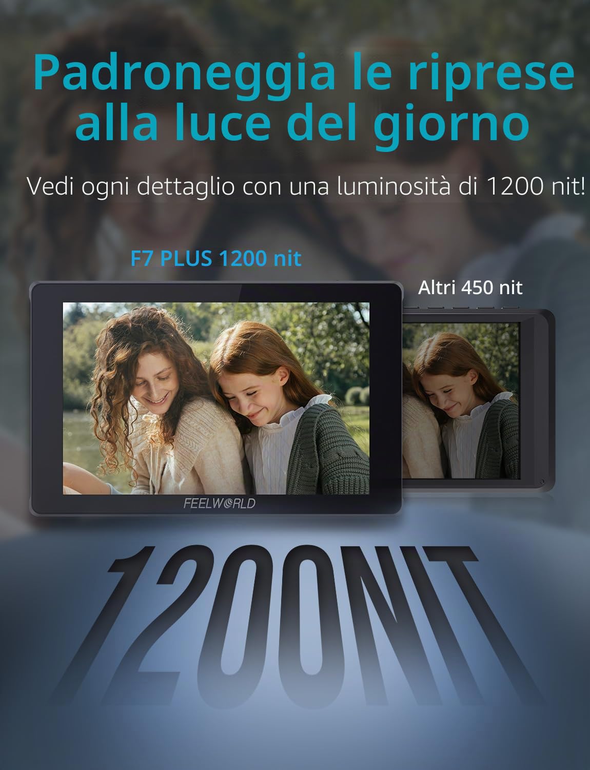 FEELWORLD F7 Plus 7 pollici 1200nit Monitor da campo con batteria F750 e borsa Touchscreen 3D Lut HDR Waveform F970 Kit di installazione e alimentazione 4K 60Hz HDMI in uscita
