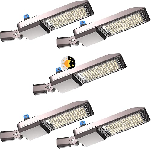 Paquete de 3 luces LED de estacionamiento de 320 W (44800 lm Eqv 1200 W HPS) 5000 K luz de poste LED con montaje deslizante, luz de calle LED con