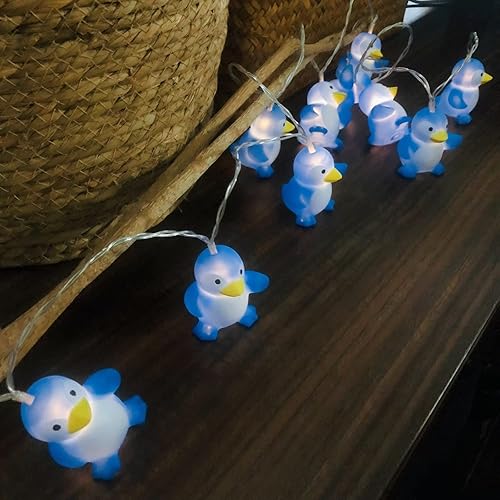 Miniatura 5 de Guirnalda de luces con forma de pingüino con forma de animal, funciona con pilas, luz nocturna de pingüino para decoración del hogar, fiesta, niños