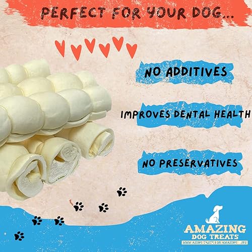 Miniatura 6 de Amazing Dog Treats - Rollos de mejillas de ternera (4 pulgadas regulares - 8 piezas) - Masticables alternativos seguros de cuero crudo para perros -