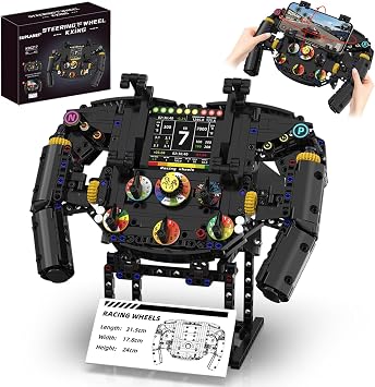 Racing Car Steering Wheel Building Sets for Adults, Racing Theme Construction Building Kit Blocks Toys, Suitable for Racing Fan,Chirstmas Birthday Gift