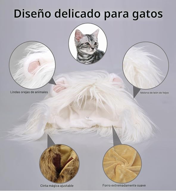 Foto 3 de 6 de Onmygogo Peluca de Melena de león para Gatos y Perros