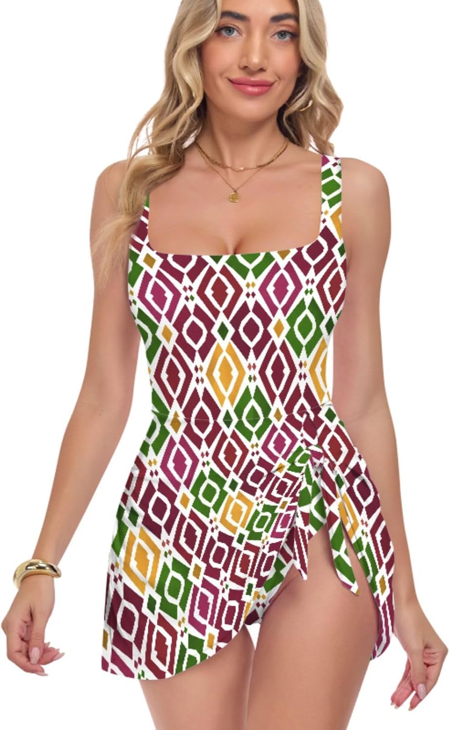 Abstract Texture Women's One Piece Swimsuits Tummy Control Bathing Suits S A2302866