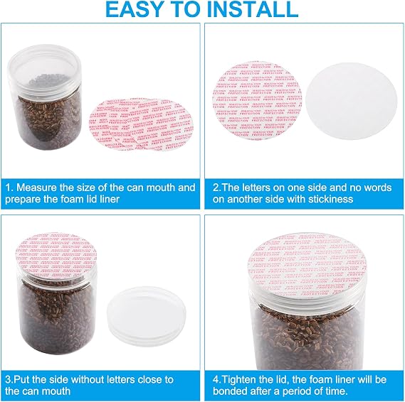 PATIKIL 45mm/1.8inch Foam Lid Liner, 300Pcs PS Foam, White Red