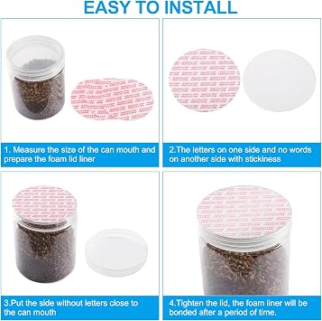 PATIKIL 45mm/1.8inch Foam Lid Liner, 300Pcs PS Foam, White Red
