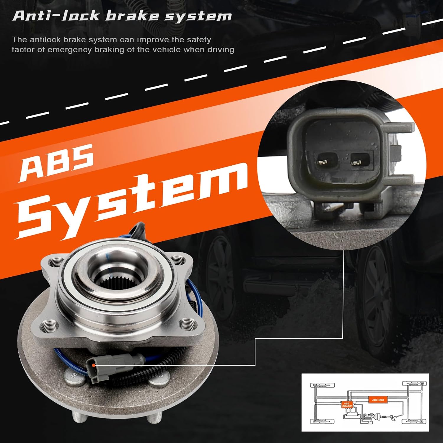 DRIVESTAR 541015 Rear Wheel Bearings and Hub Assembly Compatible with 2015-2017 Ford Expedition, 2015-2017 Lincoln Navigator, w/ABS 6-Lug