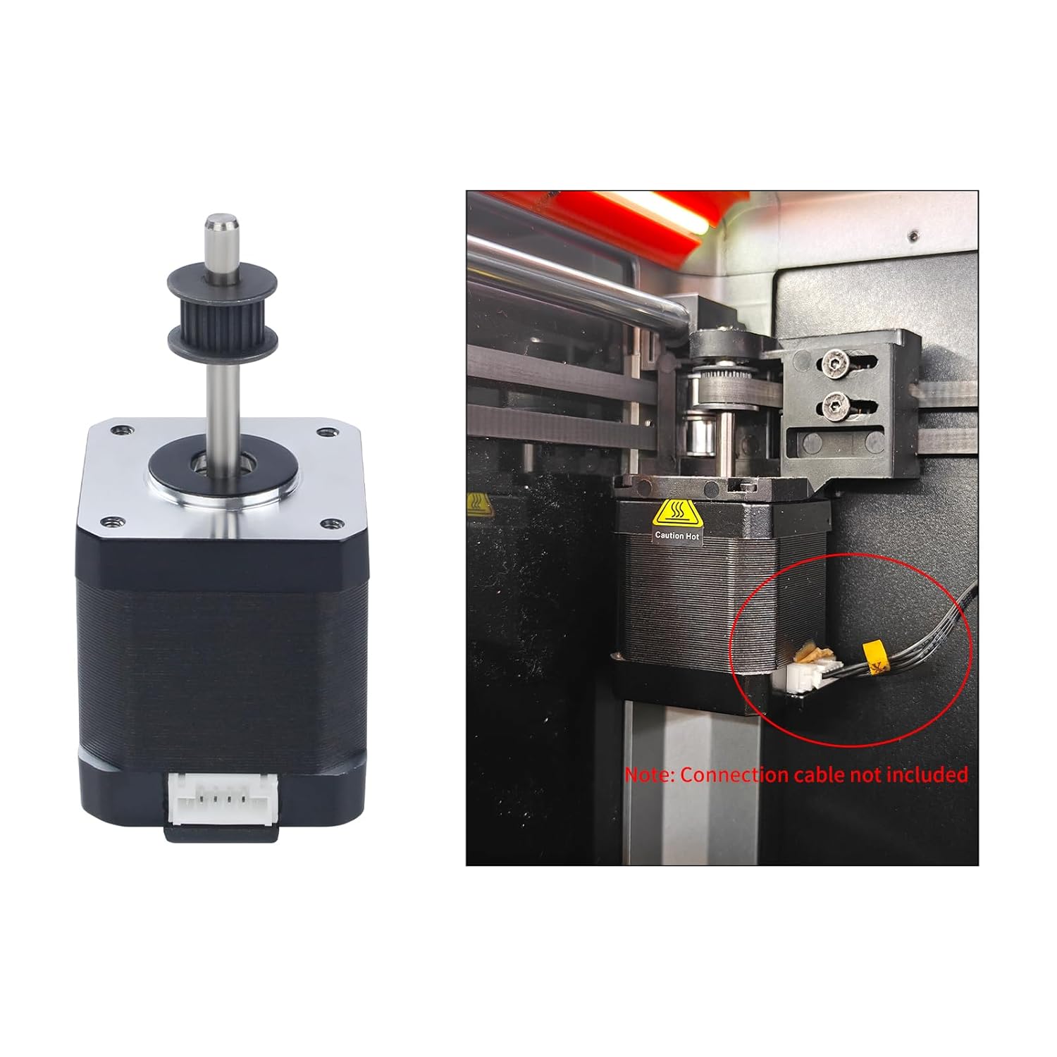 FYSETC 3D Printer Accessories for K1 Max: Replacement X Axis Stepper Motor 42-48mm 20 Teeth Wheel Pulley 1.8 Degree 1.8A Without Connecting Wire Not for K1 K1C K2 Plus