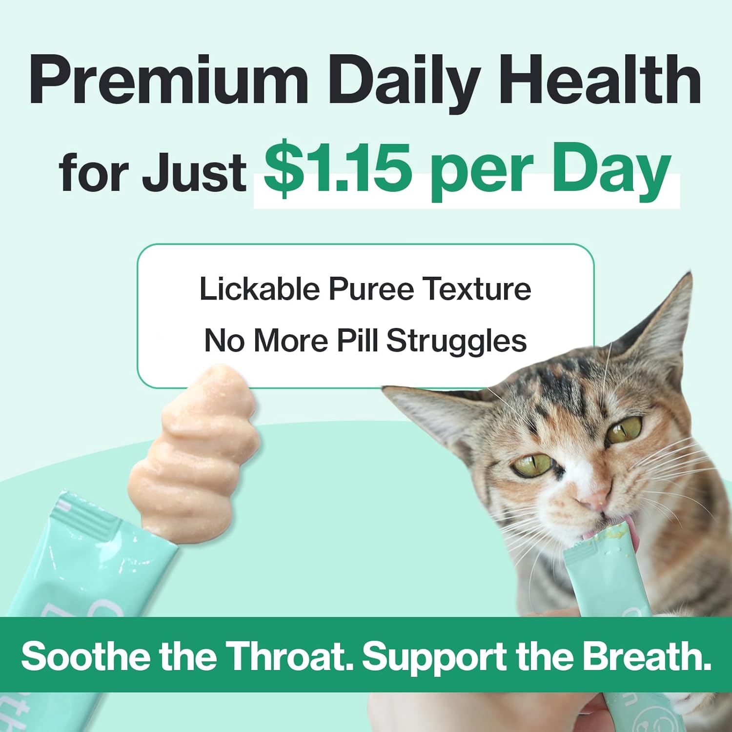 Doctor By Cat Breath Bronchial Supplements Cat Sneezing Treatment Asthma Cold Cough Nose Relief Respiratory&Immune Support with TF-343-30 lickable Formula Individually Packaged, Chicken (1 Pack)