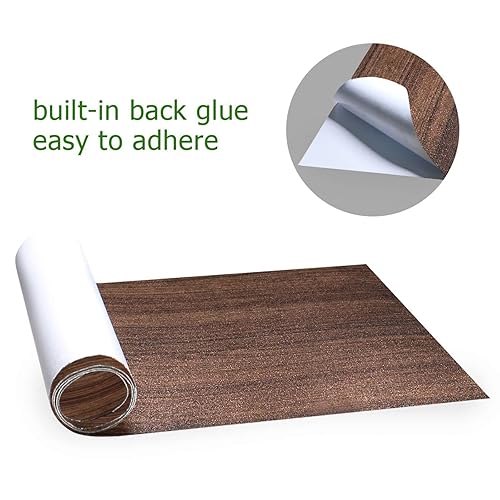 Miniatura 7 de Kigai Papel de lija para patineta con textura de madera marrón para patineta, 10 x 44 pulgadas