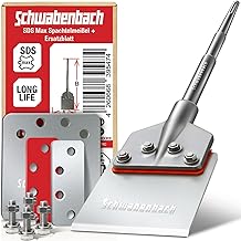 SCHWABENBACH® SDS Max Spachtelmeißel 152x630mm – 2 mm SK85 Federstahl – Extra Lang & Stabil – Bodenschaber für Teppich, PVC, Farbe & Fliesenkleber – Mit Ersatzklinge & Schrauben