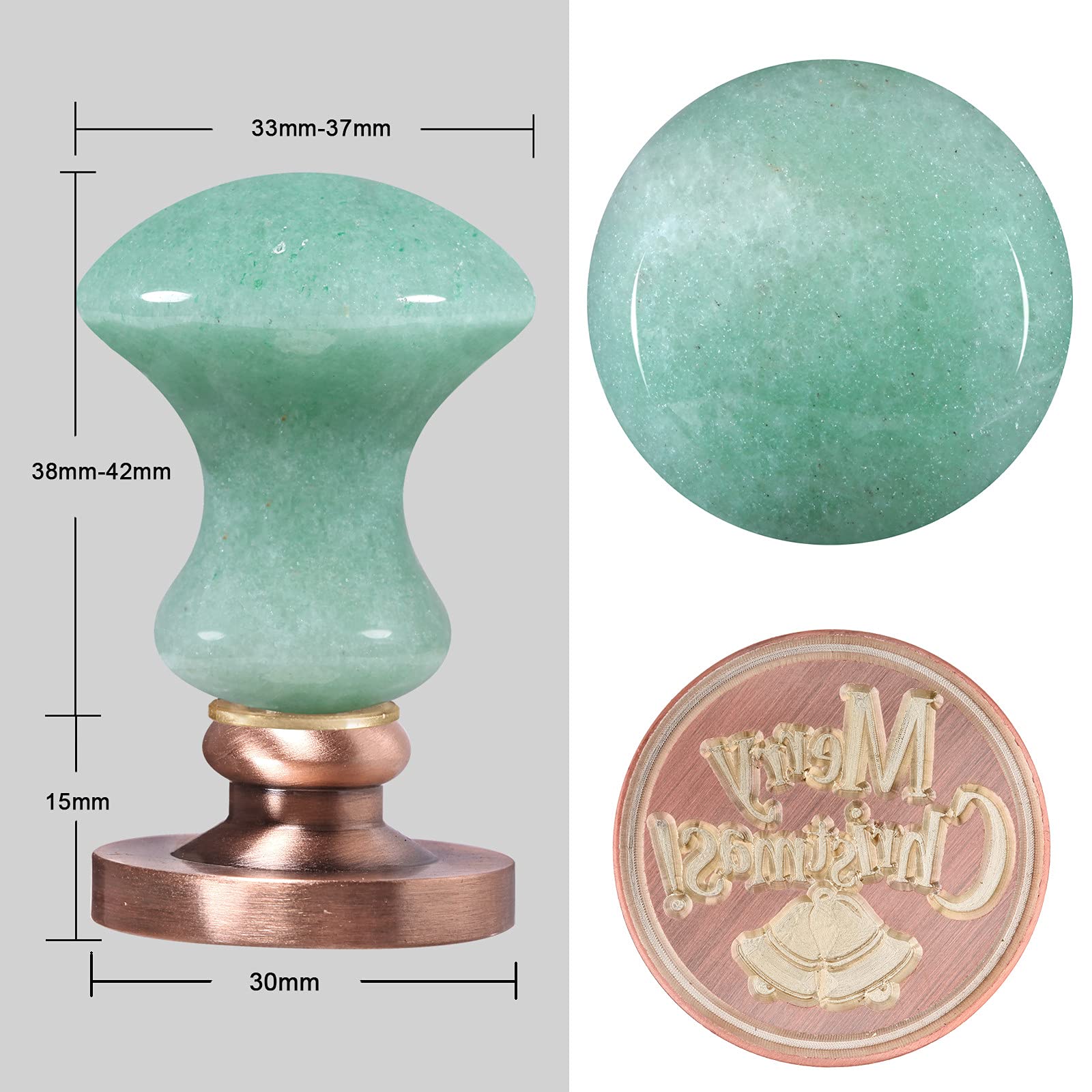 Mookaitedecor Wax Seal Stamp Kit, Rose Quartz Crystal Handle With