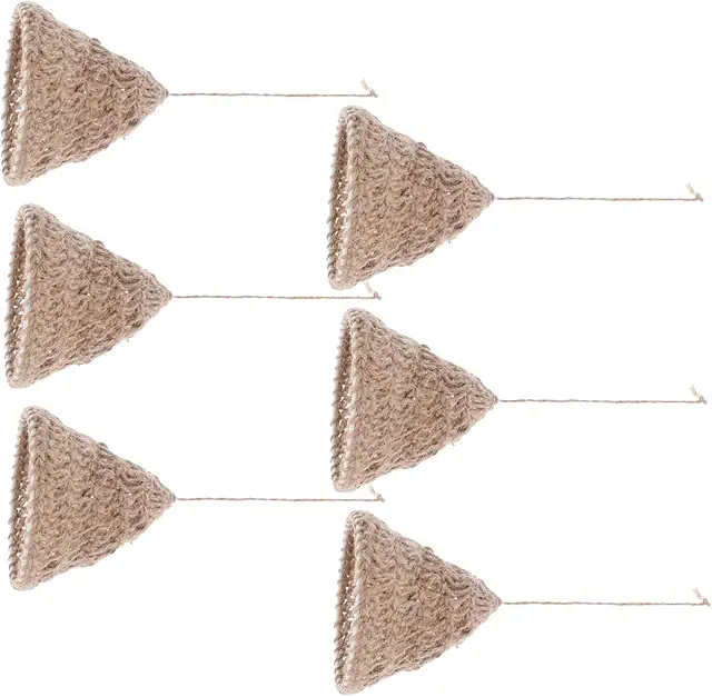 ULTECHNOVO 6 Stuks Jute Lampenkap - Boho Pendant Lichtkap Scandinavisch Design