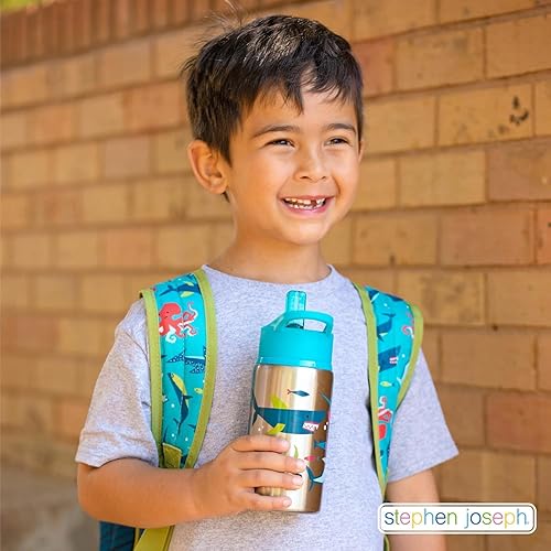 Miniatura 6 de Stephen Joseph Botellas de agua de acero inoxidable, 18 onzas, sirena