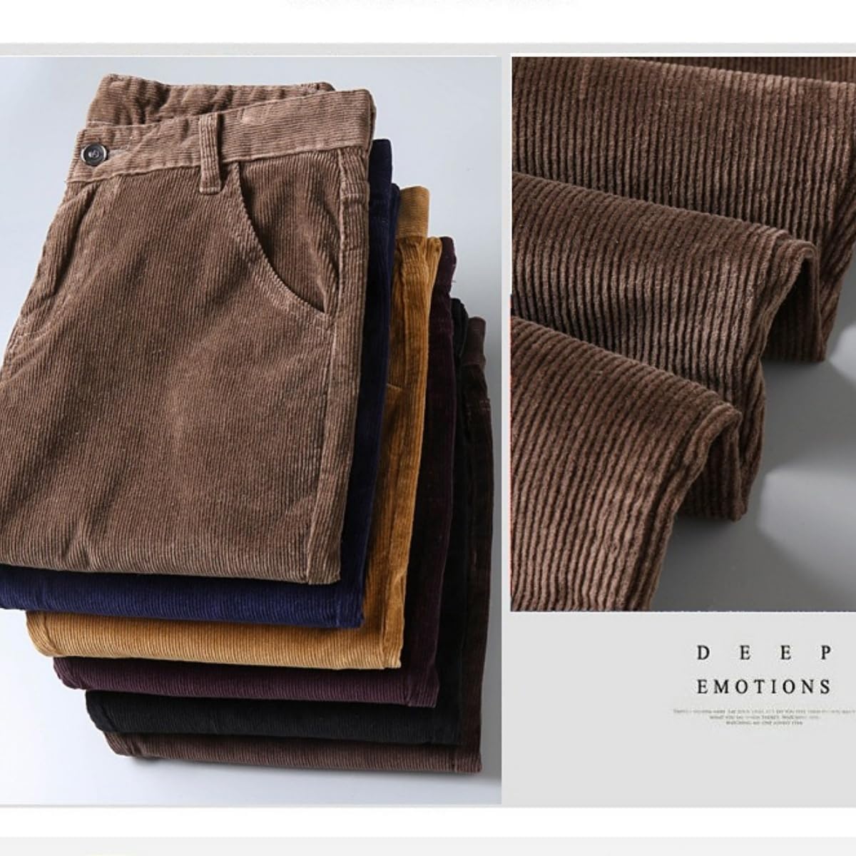 SevenBoy Mens Corduroy Dress Pants Casual Slim Fit Slacks Stretch Trousers - Image 5