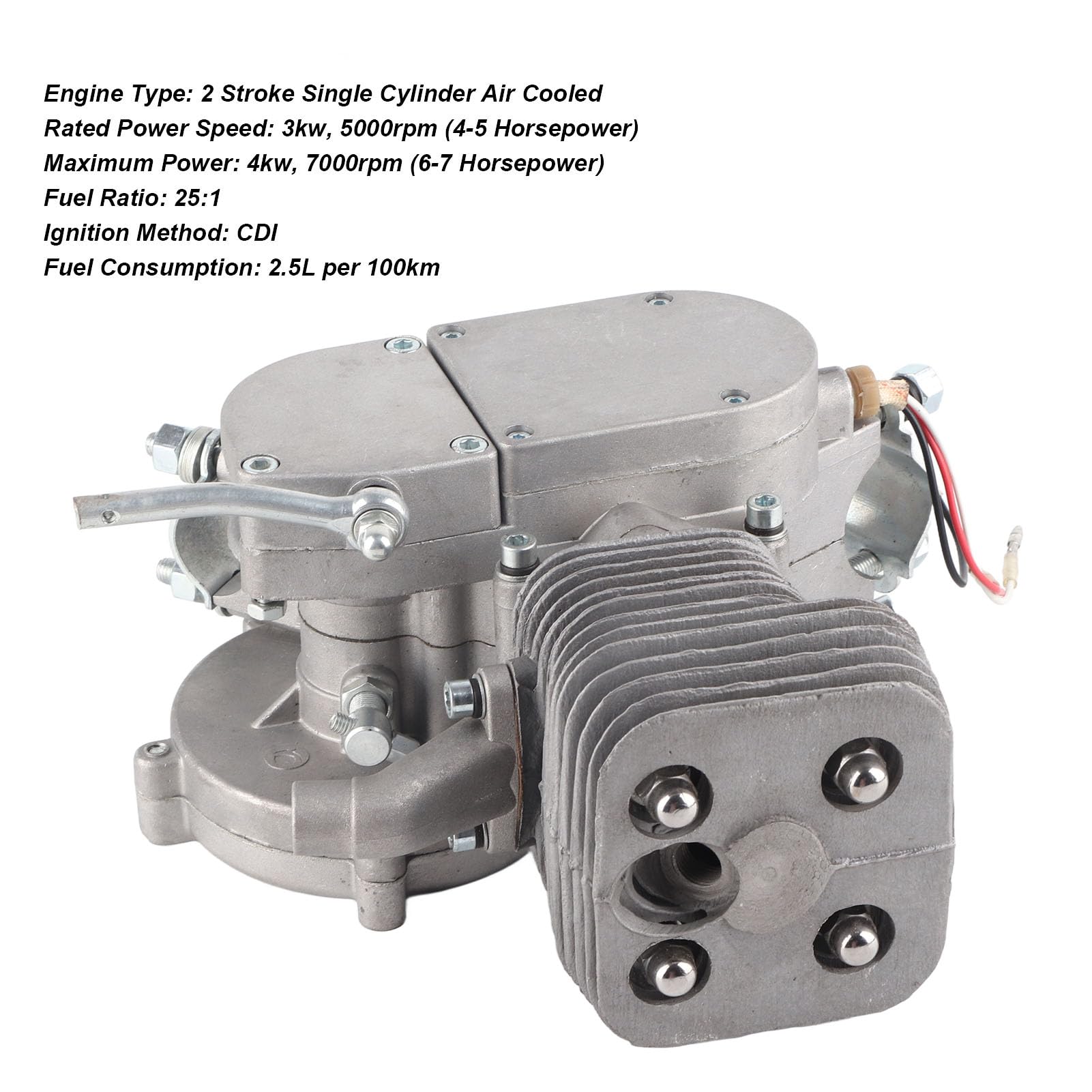 Amazon | 100CC 2 ストロークバイクモーター、単気筒内燃エンジン