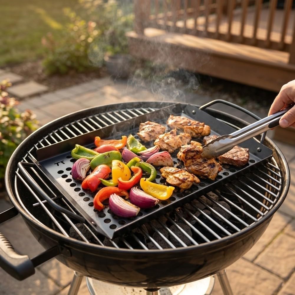 Cesta de parrilla para verduras de 41,5 cm de calor uniforme (3 piezas)