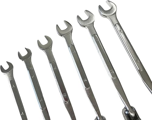 Miniatura 2 de Flex Socket (6 piezas) Juego de llaves de 6 puntos con cabezales flexibles y extremos abiertos