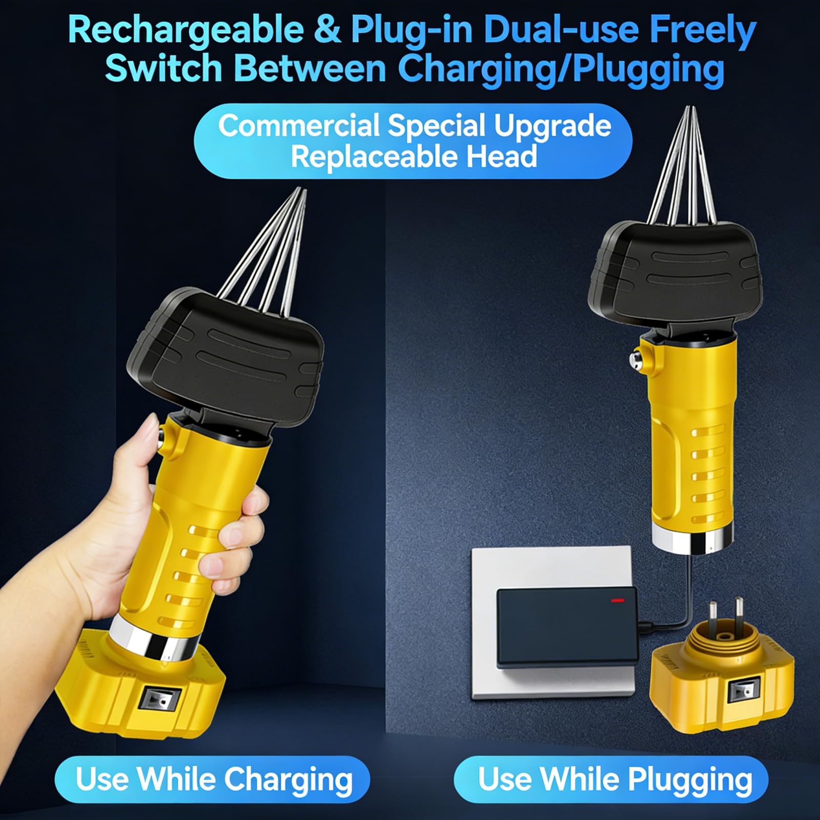 Máquina desplumadora de pollo, removedor automático de plumas, diseño de mano recargable, espacio ajustable para un procesamiento eficiente de aves de corral