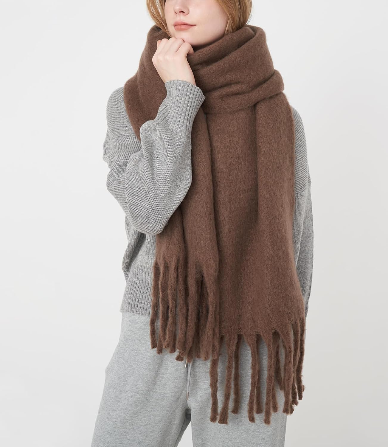 Women Chunky Scarf, Soft Warm Winter Scarf for Cold Weather, Christmas Blanket Scar... - Image 6