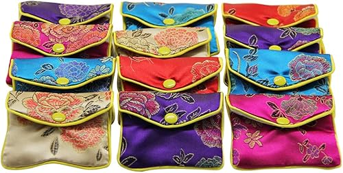 Miniatura 2 de MorTime Bolsas de regalo de seda para joyas, varios colores, paquete de 12, 4 x 3.15 pulgadas, tamaño mediano