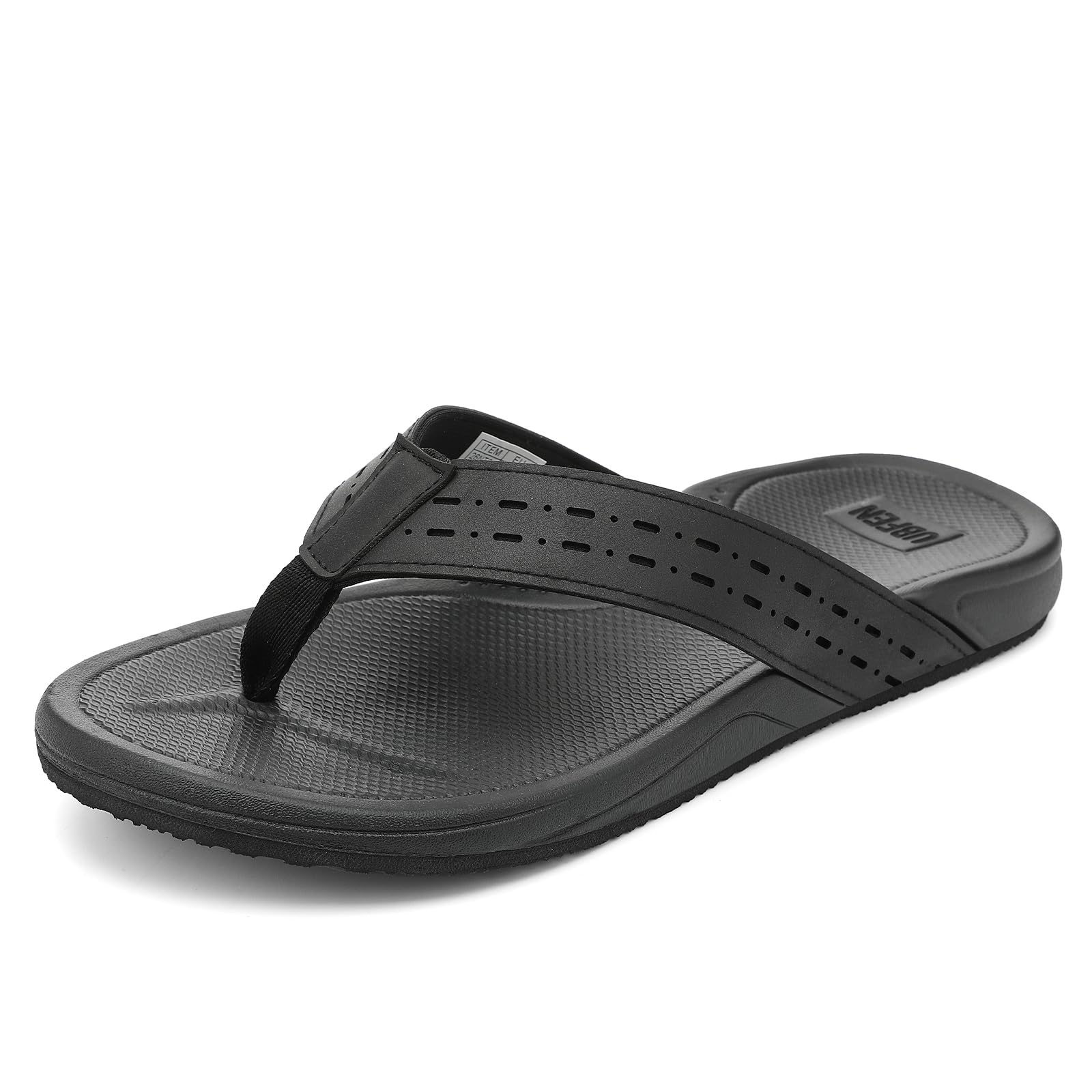 UBFEN Mens Flip Flops Lightweight Beach Sandals Slip On Cushion Comfortable Thong Outdoor Summer Sandals with Arch Support