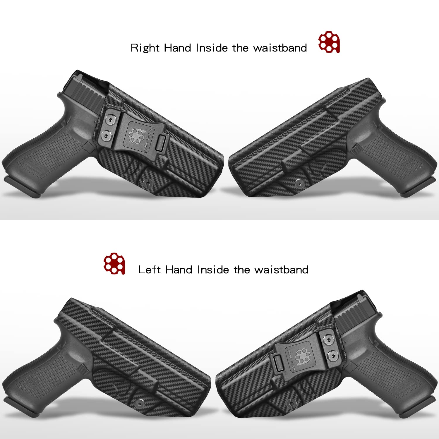 Amberide IWB KYDEX Holster Fit: Glock 17 Gen(3-5) & Glock 22/31 Gen(3-4) Pistol | Inside Waistband | Adjustable Cant | Made in The USA by Amberide (Black Carbon Fiber, Right Hand Draw (IWB)