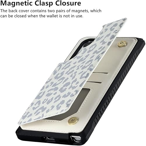 Miniatura 6 de iCoverCase Funda de piel sintética compatible con Samsung Galaxy S22 Ultra Wallet con soporte para tarjetas, ranuras para tarjetas, función atril,