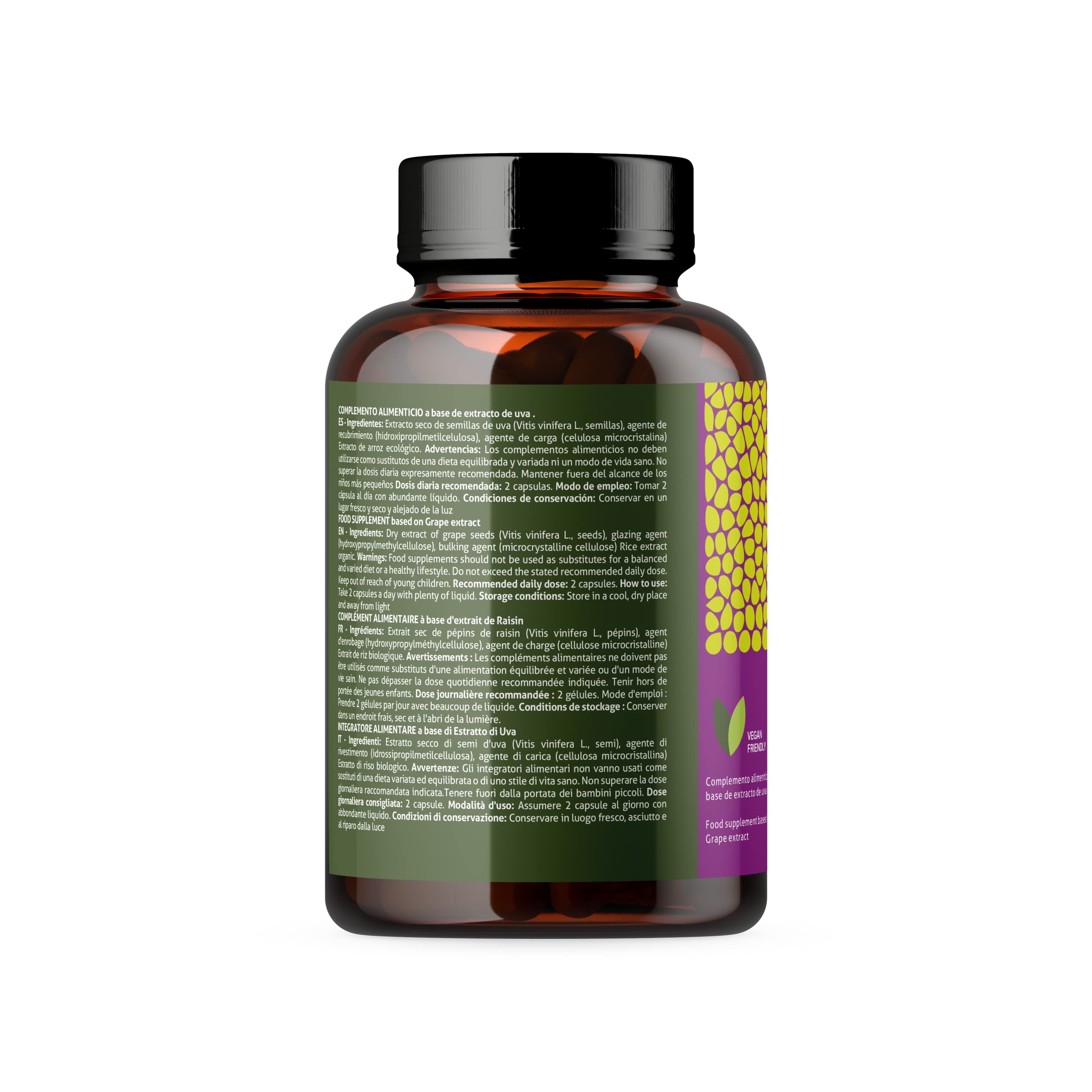 OPC Extrait de Pépins de Raisin et RESVÉRATROL- 240 Capsules Haute Concentration 95% OPC - Puissant Antioxydant Naturel - Sans Stéarate de Magnésium - Non-GMO - VEGAN Friendly