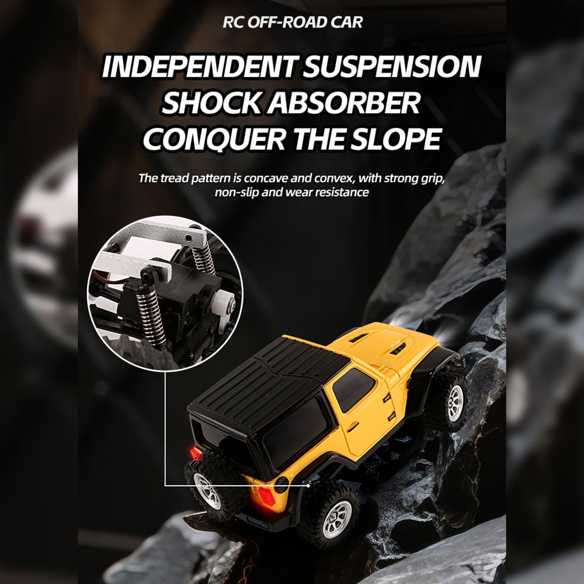 1/36 RC Off-Road Car, 2.4G 4WD Full-Proportional Remote Control Climbing Car with LED Lights, Pickup RC Truck Mini-Van, Crawler Climber Model Toy Gift for Adults -RTR