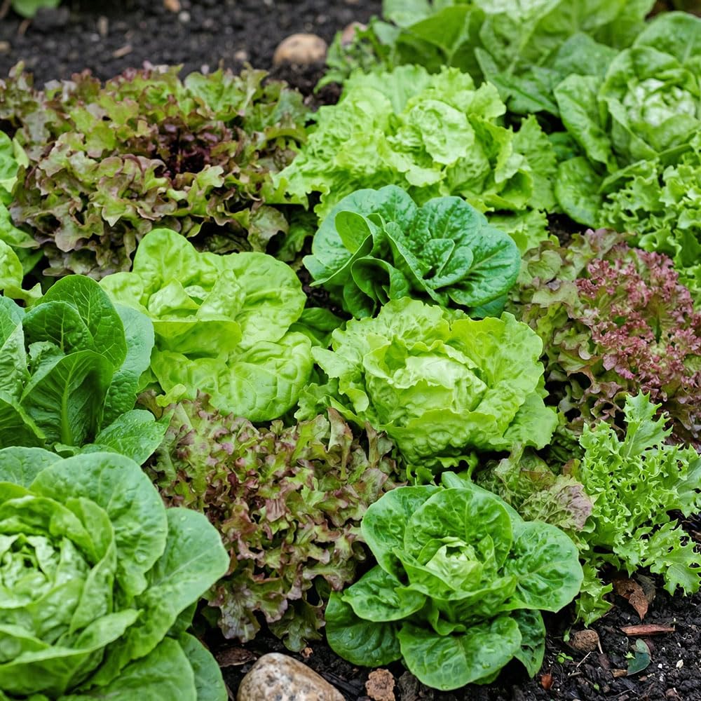 Organic Lettuce Mixed Seeds – Salad Leaf Variety Mix – Green & Red Lettuce Blend – Continuous Harvest Salad Crop – Ideal for Outdoor Growing – for Your Kitchen Garden