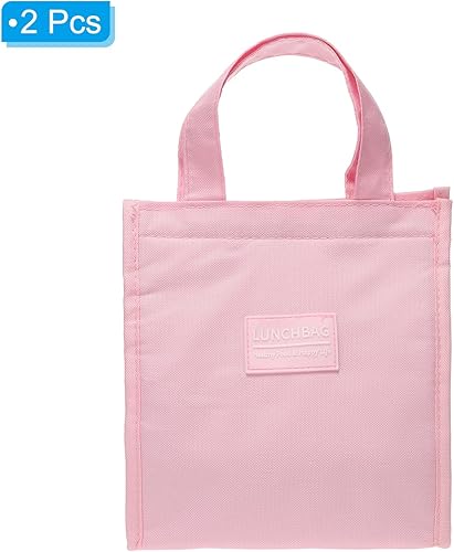 Miniatura 3 de PATIKIL Bolsas de almuerzo aisladas, paquete de 2 bolsas Bento reutilizables de 8 x 5 x 9 pulgadas, bolsas térmicas para el almuerzo, bolsas