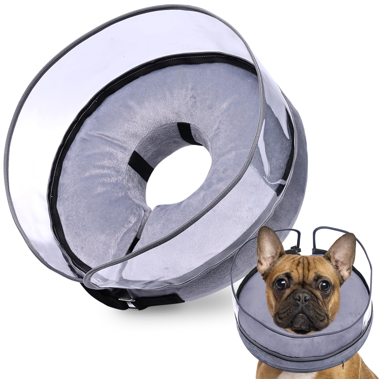 BARKLESS Inflatable Dog Cone for Medium Dog to Stop Licking with Soft Guard