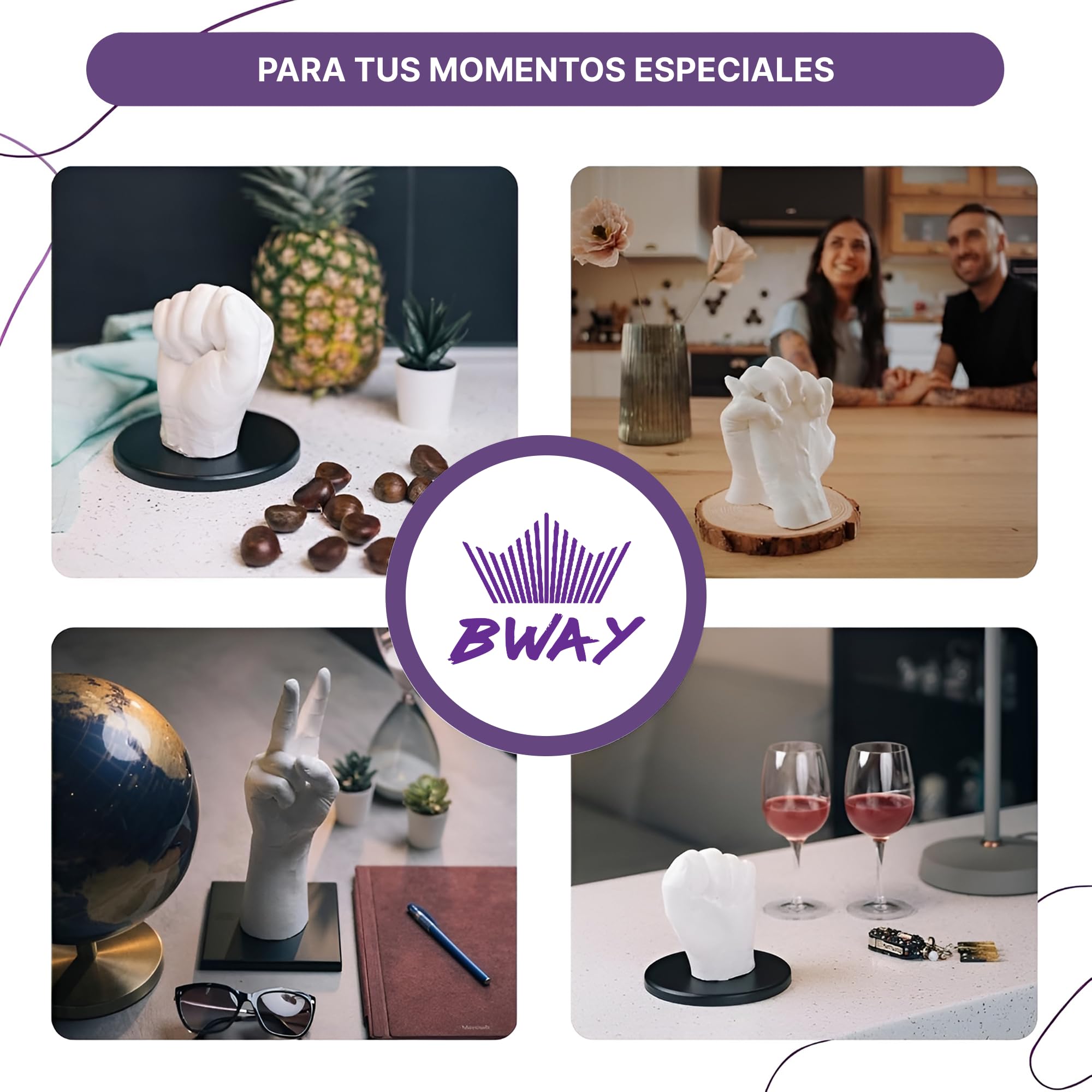 BWAY Yeso para Moldes en Polvo de Cerámica Blanca – Polvo de Yeso Manualidades de Alta Calidad para Moldes de Silicona – Cemento Para Manualidades Ideal para DIY y Proyectos Creativos – Bolsa de 1 Kg