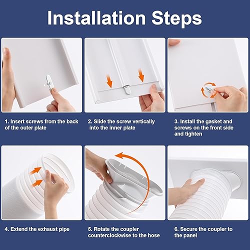 Miniatura 5 de Kit de ventilación de aire acondicionado portátil con manguera de escape de 5.9 pulgadas y acoplador, kit de ventilación de CA sin costuras, kit de