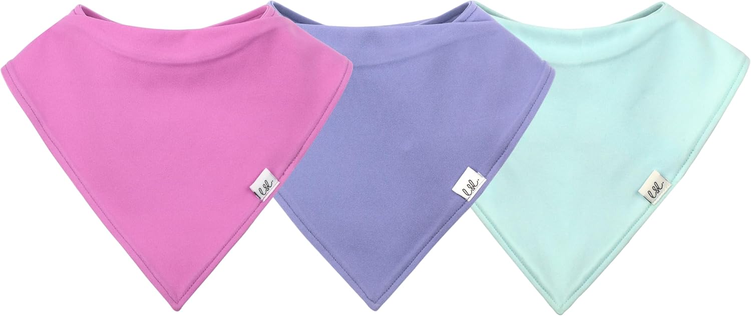 Leya & Lior SnapDry 3-Pack Bandana Bibs for Babies – Instant-Dry Absorbent Drool Bibs for Boys & Girls