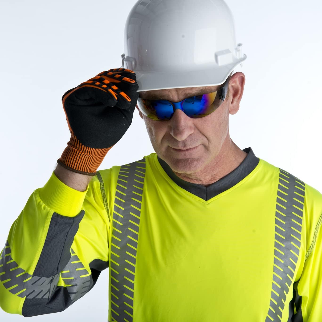 Cordova 7734 OGRE-Flex 13-Gauge Gloves,Hi-Vis Orange Polyester Shell,TPR Protectors,Nitrile Coating, Reinforced Thumb Crotch