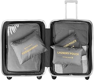 مكعبات التعبئة، منظمات شنط سفر في مجموعة من 6 قطع من نوين، لون رمادي، نايلون