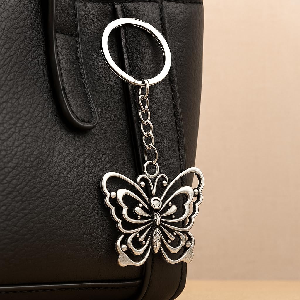 Butterfly Keychain, Elegant Hollow Wings Bag Charm, Delicate Butterfly Purse Charm Key Chians for Women Girls, Cute Key Chain Gift for Handbag, Backpack, Car Keys - Image 5