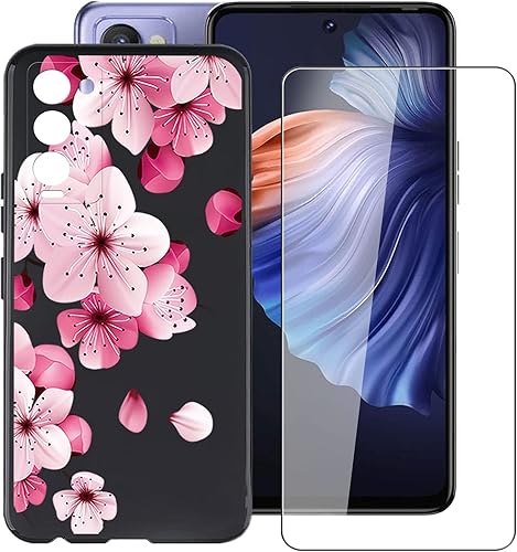 Película de vidrio templado + cubierta para Tecno Camon 18P [6.80 pulgadas], protector de pantalla de dureza 9H y funda de silicona suave, carcasa